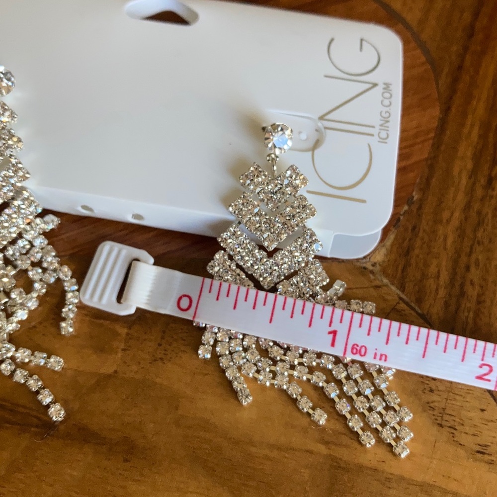 Icing Rhinestone Dangle Earrings - Picture 2 of 4
